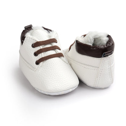 Oluuu. Winter Baby Jungen Schuhe – Suede Leder Sneakers, Anti-Rutsch, weiche Sohle, Schnür Snow Boots für Kleinkinder