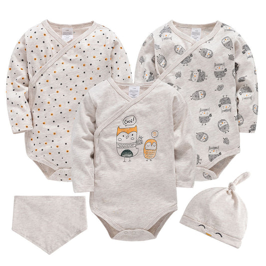 Oluuu. Kuschelweiches Cartoon-Babybodysuit für Jungen – Langarm für Neugeborene