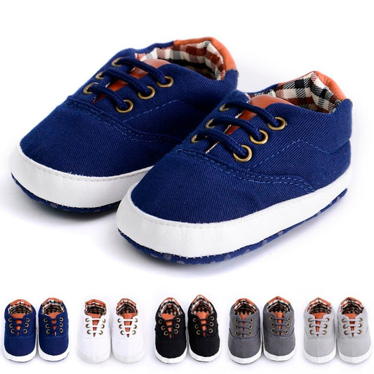 Oluuu. Einfarbige, lässige Baby-Canvas-Schuhe mit Spitze – Weicher Boden, für Kleinkinder