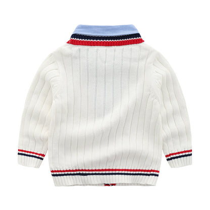 Oluuu. Baby Jungen Strick-Sweater im 2-Teiler-Stil