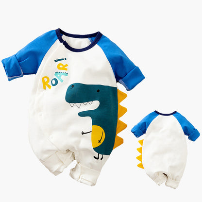 Oluuu. Baby Cartoon Krabbelkleidung aus Baumwolle – Langärmliger Einteiler mit Knopfleiste