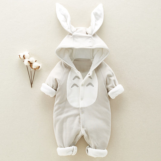 Oluuu. Neuer Baby Romper – Dick gepolstert, Chinilla-Kapuze, aus Baumwolle für Neugeborene – Perfekt zum Klettern