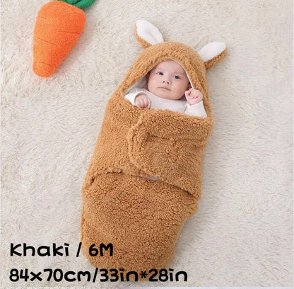 Oluuu. Superweicher Baby-Schlafsack aus flauschigem Fleece – Unisex Neugeborenen-Wickel mit Kopfstütze und -schutz, tragbarer Schlafsack für Jungen und Mädchen