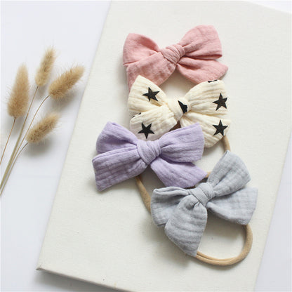 Oluuu. Baby Baumwoll-Gaze Schmetterlings Krawatte Stirnband Set – Süß und Bequem für Ihr Baby
