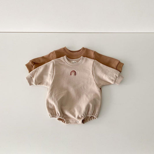 Oluuu. Baby Romper – Net Red Baby Krabbler mit besticktem Wickel-Design