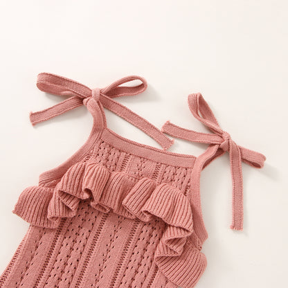 Oluuu. Baby Sling Romper aus Plüsch mit Spitze