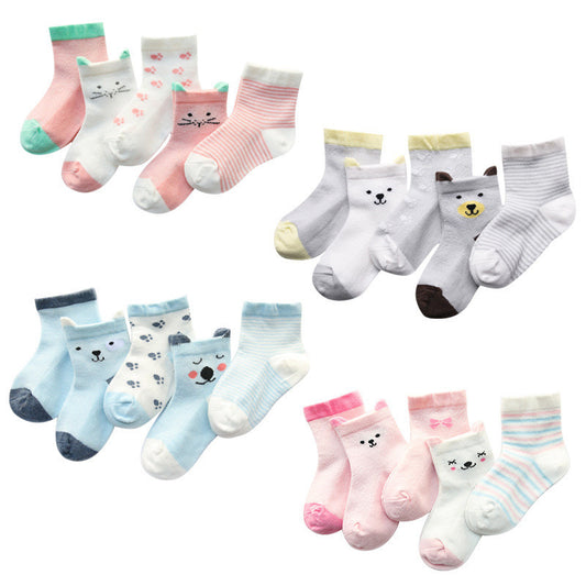 Oluuu. Kinder-Socken Set (5 Paar) – Atmungsaktive Baumwoll-Socken für Jungen und Mädchen im Sommer