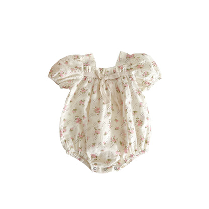 Oluuu. Baby Mädchen Puffärmel Strampler mit Schleifen-Knoten