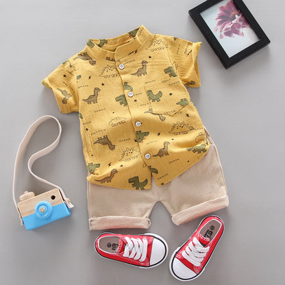 Oluuu. Baby Jungen Kurzarm Anzug – Persönliches Shirt mit Shorts