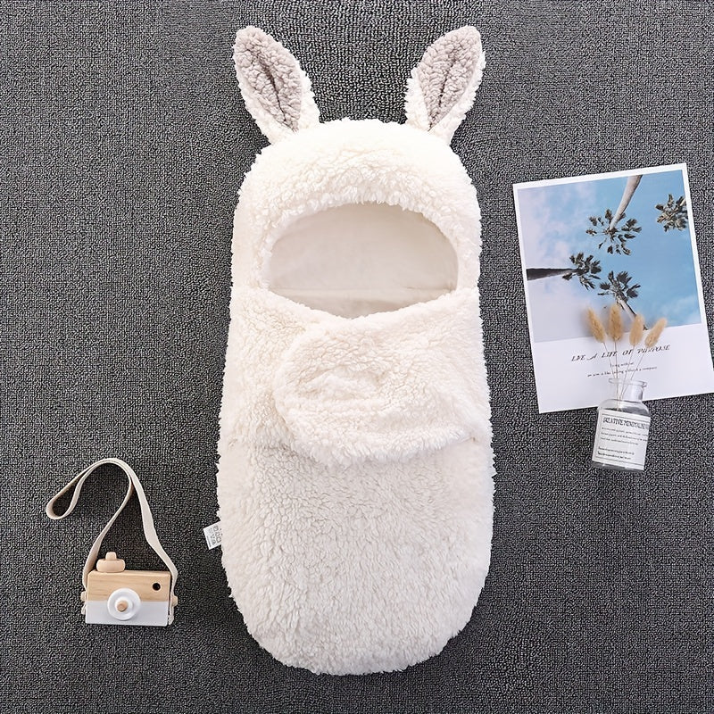 Oluuu. Superweicher Baby-Schlafsack aus flauschigem Fleece – Unisex Neugeborenen-Wickel mit Kopfstütze und -schutz, tragbarer Schlafsack für Jungen und Mädchen