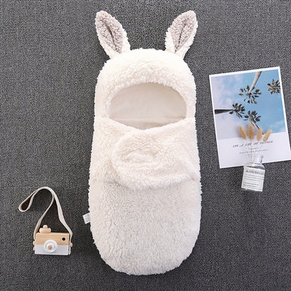 Oluuu. Superweicher Baby-Schlafsack aus flauschigem Fleece – Unisex Neugeborenen-Wickel mit Kopfstütze und -schutz, tragbarer Schlafsack für Jungen und Mädchen