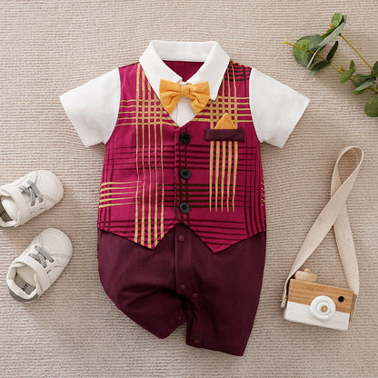 Oluuu. Sommer-Jumpsuit im Gentleman-Stil für Baby Jungen