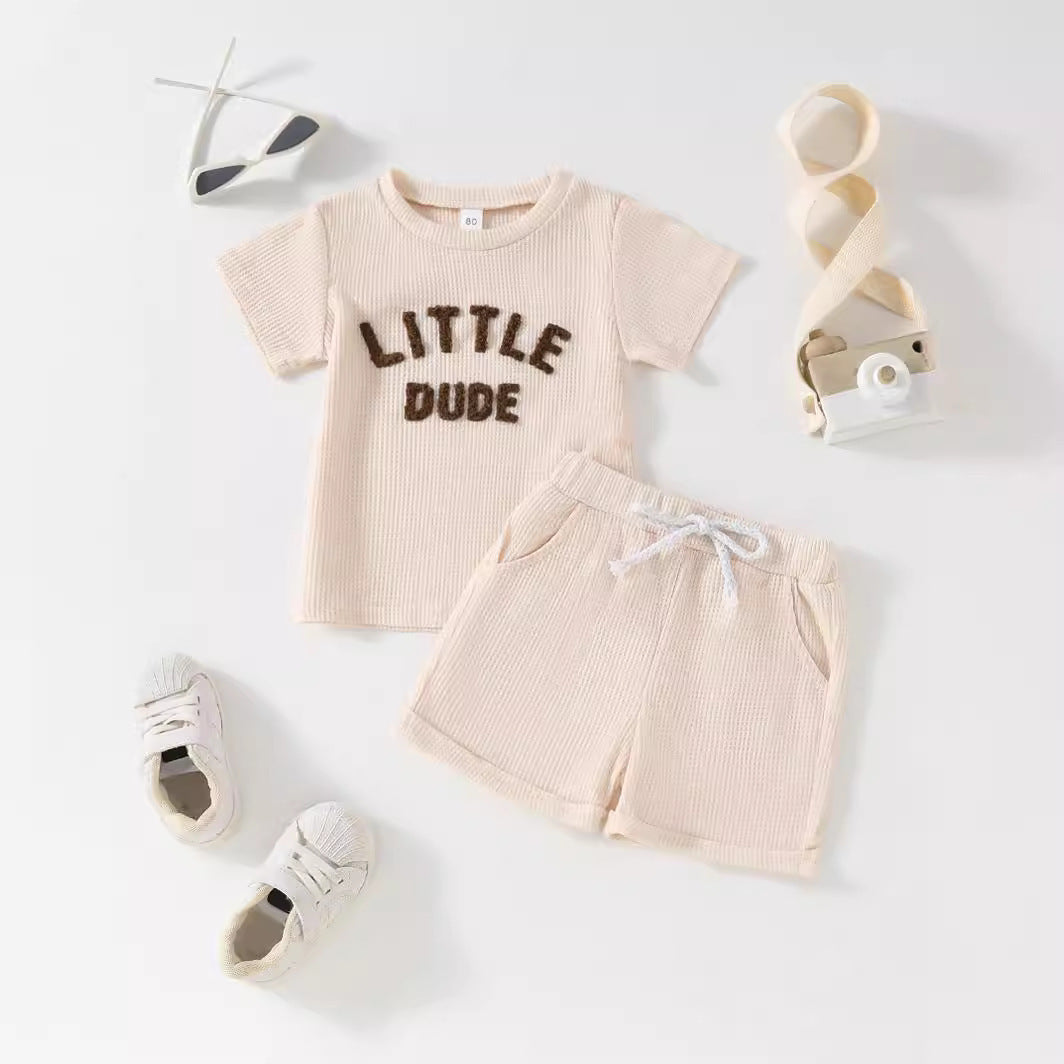 Oluuu. Baby Jungen Kurzarm-Shirt und Shorts – Zwei-Teiler Set, lässig und bequem