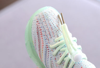 Oluuu. LED-Licht Fly-Knit Sneakers – Atmungsaktive, Bequeme Casual-Schuhe mit weicher Sohle