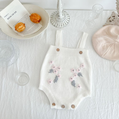 Oluuu. Baby Bestickter Jumpsuit Herbst- und Winter-Prinzessin Ausgehkleidung