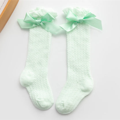 Oluuu. Kinder Baby-Strumpfhose mit Mesh und großem Schleifen-Design – Niedlich und bequem