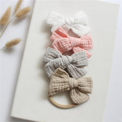Oluuu. Baby Baumwoll-Gaze Schmetterlings Krawatte Stirnband Set – Süß und Bequem für Ihr Baby