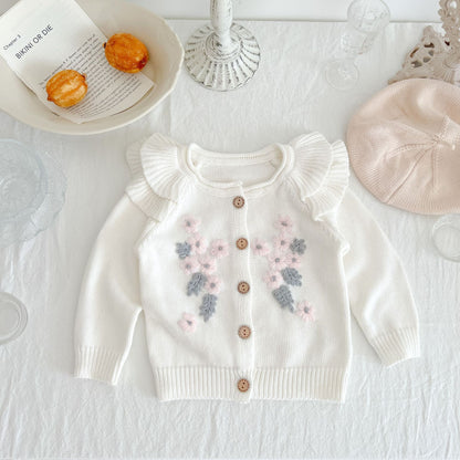 Oluuu. Baby Bestickter Jumpsuit Herbst- und Winter-Prinzessin Ausgehkleidung