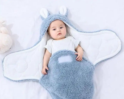 Oluuu. Superweicher Baby-Schlafsack aus flauschigem Fleece – Unisex Neugeborenen-Wickel mit Kopfstütze und -schutz, tragbarer Schlafsack für Jungen und Mädchen