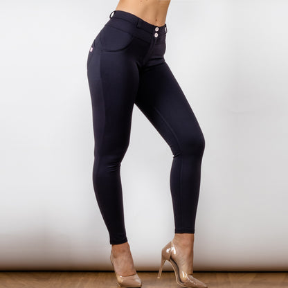 Oluuu. Baumwoll-Leggings – Schwarze Sportleggings für Frauen, Formend, Bequem und Postpartum-freundlich