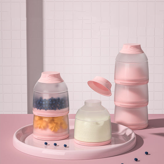 Oluuu. Tragbare Milchpulverbox für Ausflüge – Abnehmbar und mit Schichten, Baby Milchpulver-Box