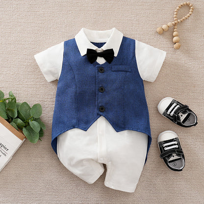 Oluuu. Sommer-Jumpsuit im Gentleman-Stil für Baby Jungen