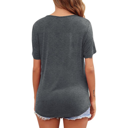 Oluuu. Schwangerschafts-Top für Stillen – Einfarbig, Rundhalsausschnitt, Kurzarm, Still- und Postpartum-T-Shirt