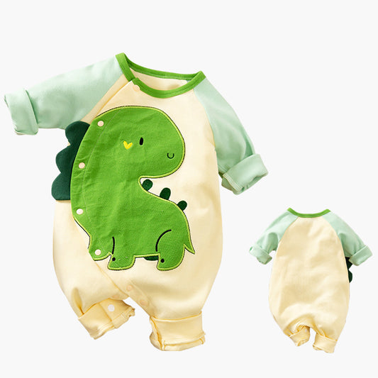 Oluuu. Baby Cartoon Krabbelkleidung aus Baumwolle – Langärmliger Einteiler mit Knopfleiste
