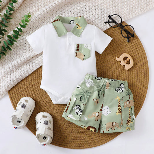 Oluuu. Baby Jungen Sommerbekleidung – Süßes Kurzarm T-Shirt