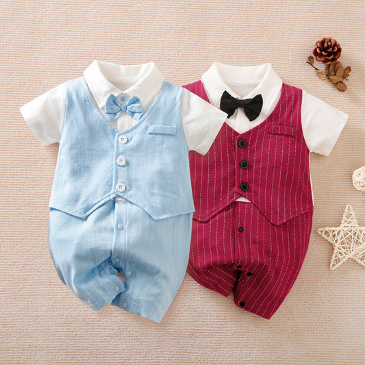 Oluuu. Sommer-Jumpsuit im Gentleman-Stil für Baby Jungen
