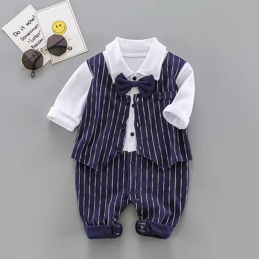 Oluuu. Frühling und Herbst Baby Einteiler – Langarm Romper im Gentleman-Stil für Jungen und Mädchen