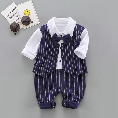 Oluuu. Frühling und Herbst Baby Einteiler – Langarm Romper im Gentleman-Stil für Jungen und Mädchen