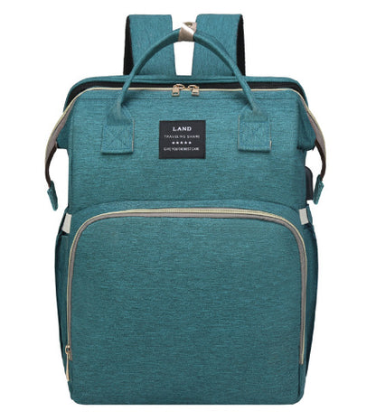Oluuu. Faltbares Babybett & Mode Rucksack – Große Kapazität, Doppel-Schulter Papa-Rucksack