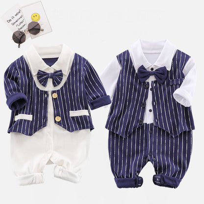 Oluuu. Frühling und Herbst Baby Einteiler – Langarm Romper im Gentleman-Stil für Jungen und Mädchen