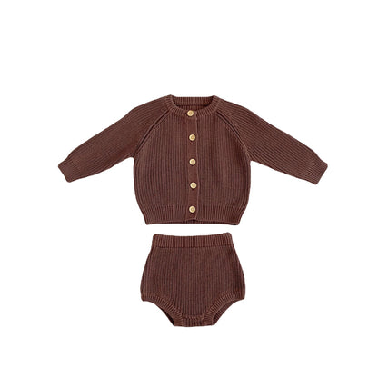 Oluuu. Baby Baumwollgarn Unterhosen und Cardigan – Zwei-Teiler Set