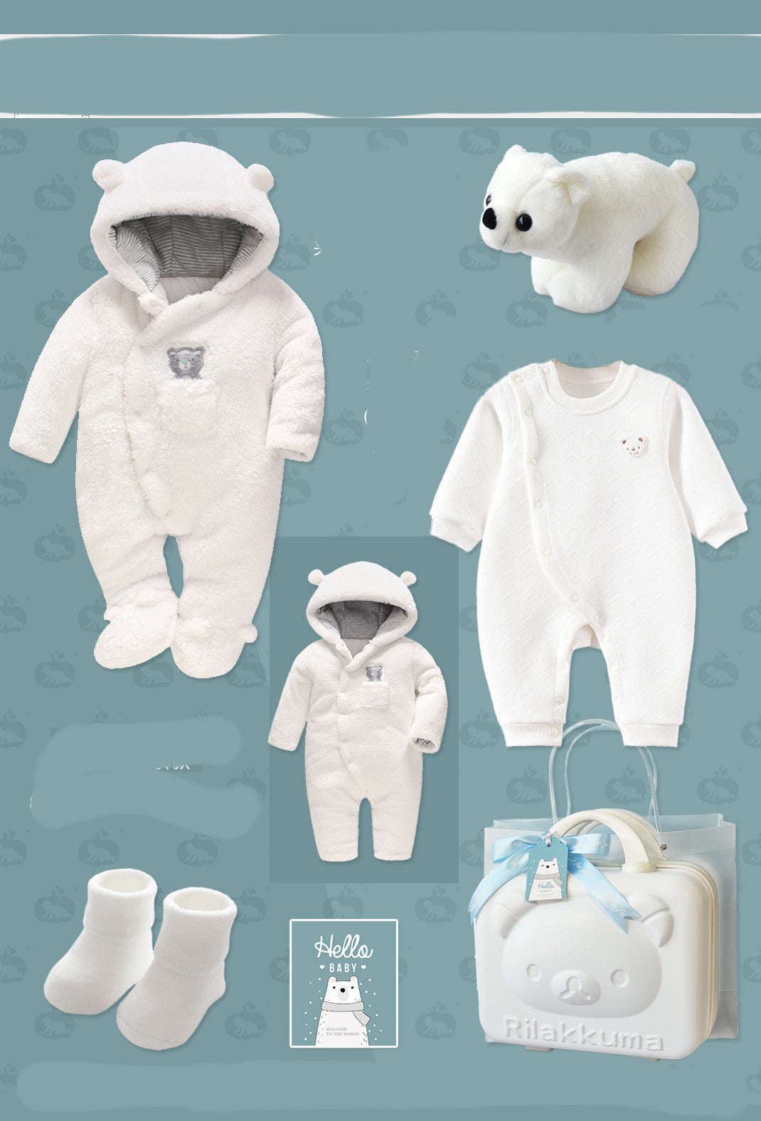 Oluuu. Baby Geschenkbox – Dick gepolsterter Polar Bear Strampler für Jungen und Mädchen