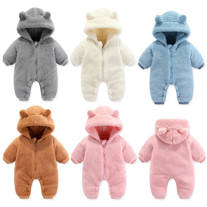 Oluuu. Kuscheliger Coral-Fleece-Baby-Overall – Wärmender Begleiter für Herbst und Winter