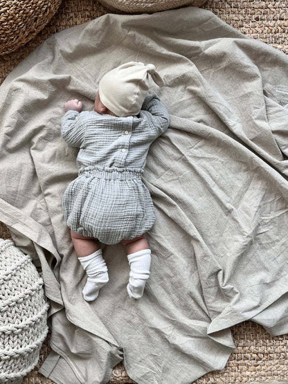 Oluuu. Neutrales Neugeborenes Baby Langarm Cardigan Shirt mit Shorts aus dünnem Baumwollgarn für Jungen und Mädchen