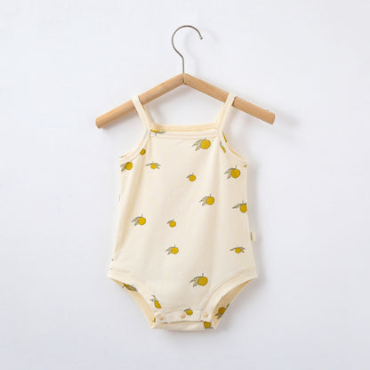 Oluuu. Sommer Ins Style Baby Sling Romper – Baumwoll-Einteiler mit Druckmuster