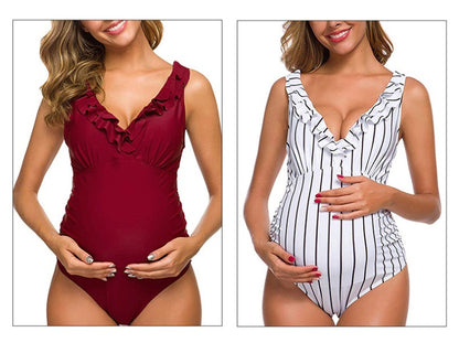 Oluuu. Schwangerschaft Einteiliges Bikini Set für werdende Mütter
