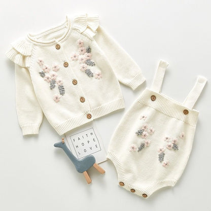 Oluuu. Baby Bestickter Jumpsuit Herbst- und Winter-Prinzessin Ausgehkleidung