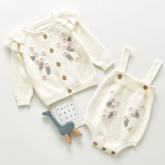 Oluuu. Baby Bestickter Jumpsuit Herbst- und Winter-Prinzessin Ausgehkleidung