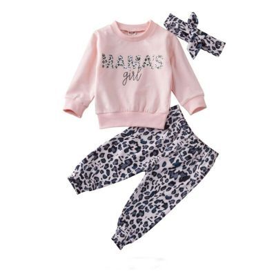 Oluuu. Baby Mädchen Rosa Leopard-Muster Hosen