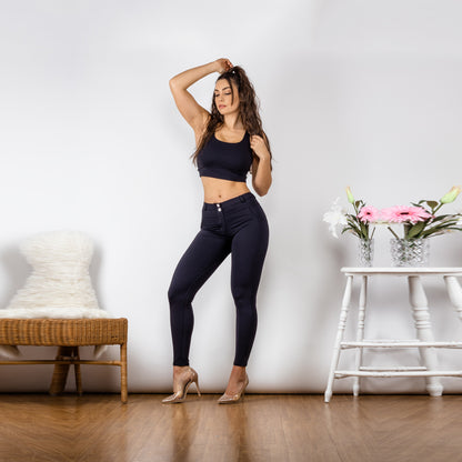 Oluuu. Baumwoll-Leggings – Schwarze Sportleggings für Frauen, Formend, Bequem und Postpartum-freundlich