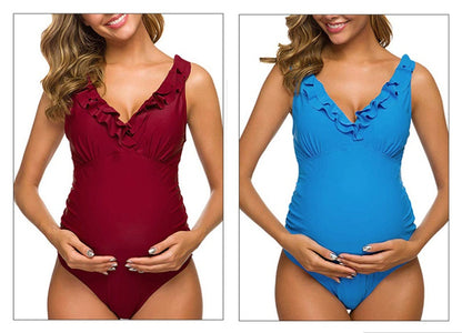 Oluuu. Schwangerschaft Einteiliges Bikini Set für werdende Mütter
