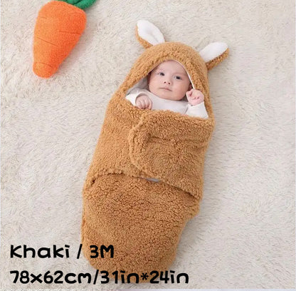 Oluuu. Superweicher Baby-Schlafsack aus flauschigem Fleece – Unisex Neugeborenen-Wickel mit Kopfstütze und -schutz, tragbarer Schlafsack für Jungen und Mädchen