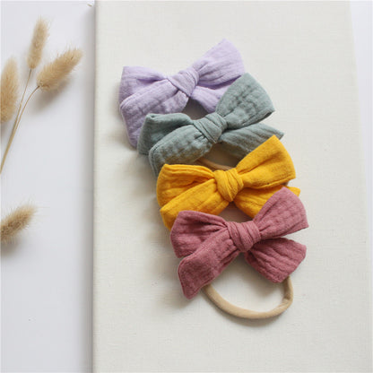 Oluuu. Baby Baumwoll-Gaze Schmetterlings Krawatte Stirnband Set – Süß und Bequem für Ihr Baby