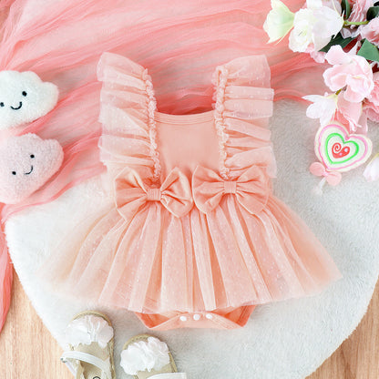 Oluuu. Baby Jumpsuit mit Netzrock – Prinzessinnenkleid, Body und Hose in einem