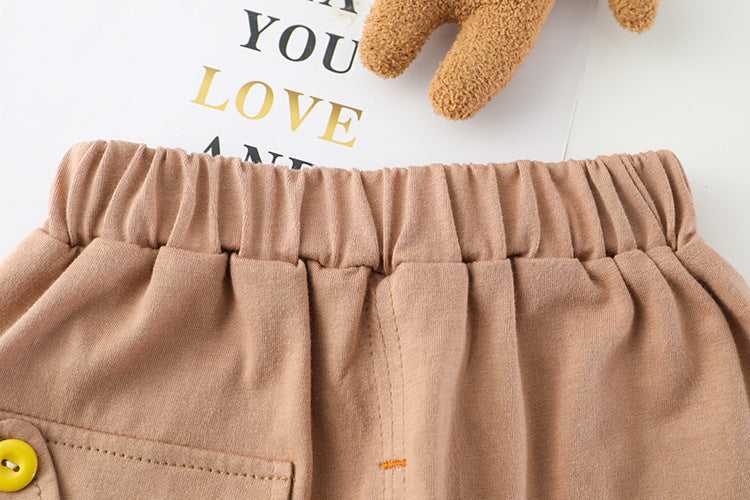 Oluuu. Kurzärmeliges Cartoon Tier-Set – Zweiteiliges Kinder-Outfit im Western-Stil