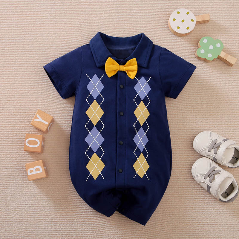 Oluuu. Sommer-Jumpsuit im Gentleman-Stil für Baby Jungen